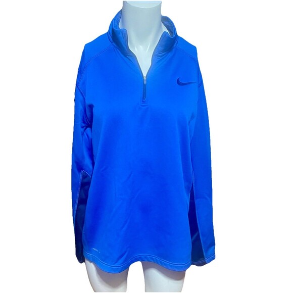 Nike Therma-FIT 1/4 Zip Long Sleeve Pullover Sweatshirt Men's Blue Black Size L - Picture 1 of 3